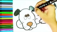 آموزش نقاشی حیوانات برای کودکان _ نقاشی سگ با رنگ آمیزی