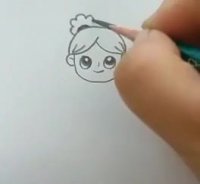 آموزش نقاشی ساده::آموزش نقاشی دخترانه::نقاشی بامزه