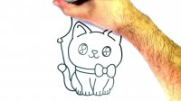 آموزش نقاشی کودکان  نقاشی مرحله به مرحله گربه  نقاشی گربه