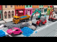 فیلم ماشین بازی کودکانه : سقوط سنگ در وسط جاده و عملیات بازسازی با ماشین سنگین و کارواش