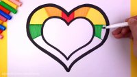 آموزش نقاشی کودکان  نقاشی قلب سه بعدی هفت رنگ
